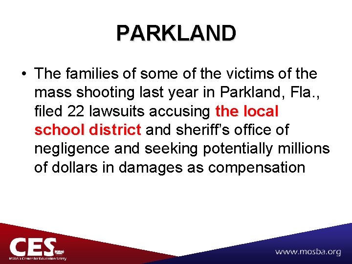 PARKLAND • The families of some of the victims of the mass shooting last