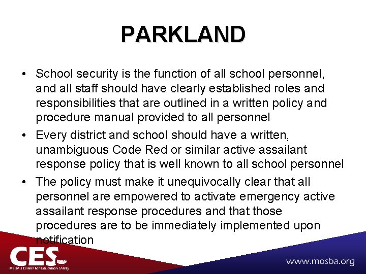 PARKLAND • School security is the function of all school personnel, and all staff