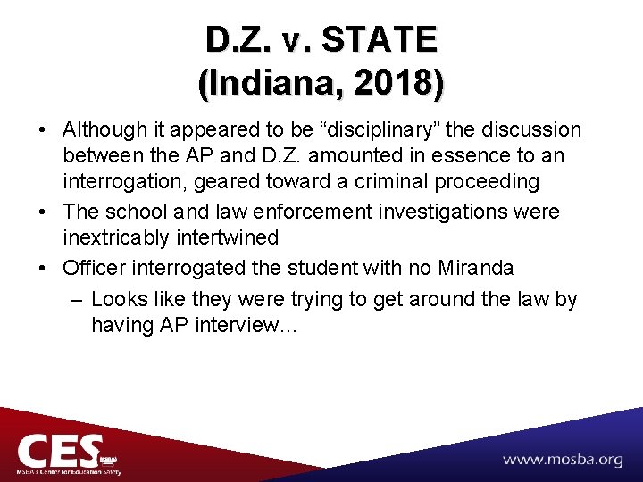 D. Z. v. STATE (Indiana, 2018) • Although it appeared to be “disciplinary” the