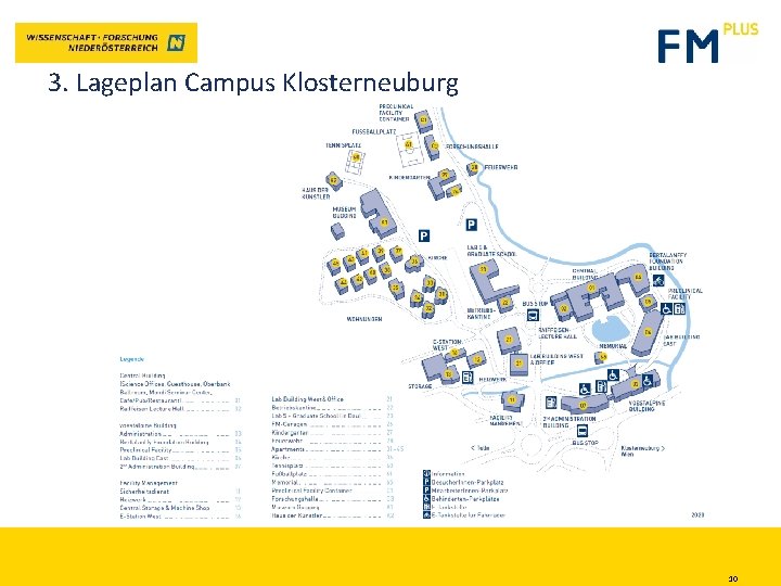 3. Lageplan Campus Klosterneuburg 10 