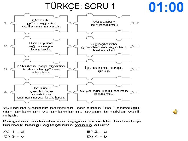 TÜRKÇE: SORU 1 