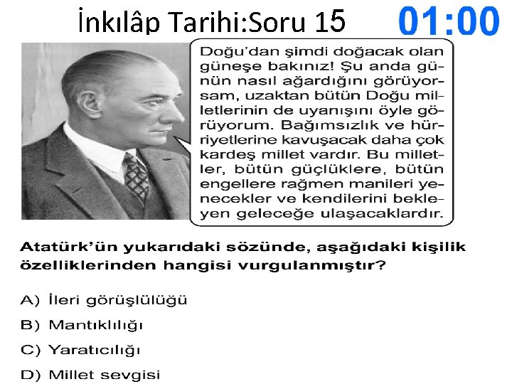 İnkılâp Tarihi: Soru 15 