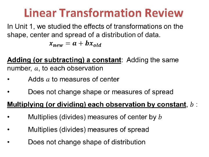 Linear Transformation Review 