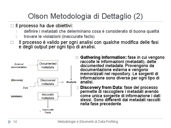 Olson Metodologia di Dettaglio (2) � Il processo ha due obiettivi: 1. 2. �
