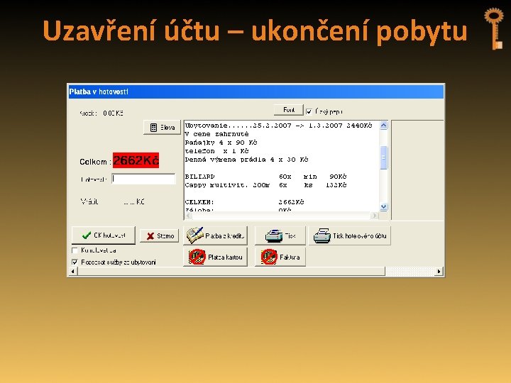 Uzavření účtu – ukončení pobytu 