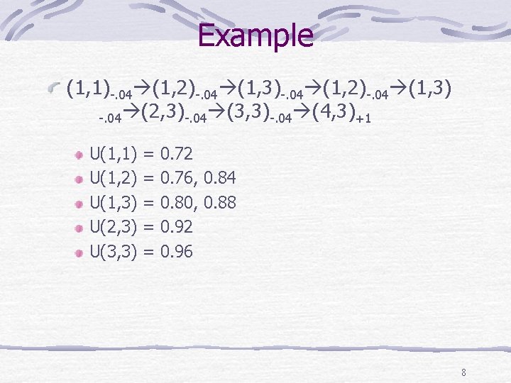 Example (1, 1)-. 04 (1, 2)-. 04 (1, 3) -. 04 (2, 3)-. 04