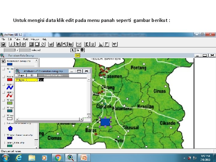 Untuk mengisi data klik edit pada menu panah seperti gambar berikut : 