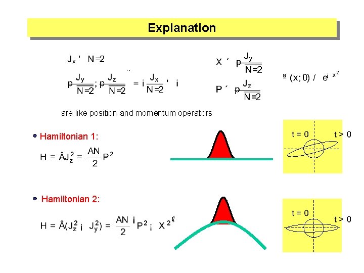 Explanation are like position and momentum operators Hamiltonian 1: Hamiltonian 2: 