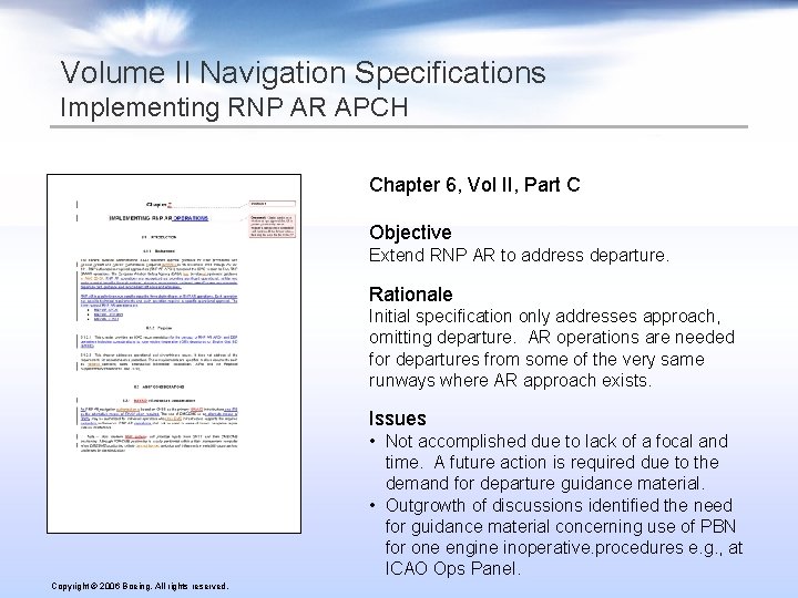 Volume II Navigation Specifications Implementing RNP AR APCH Chapter 6, Vol II, Part C