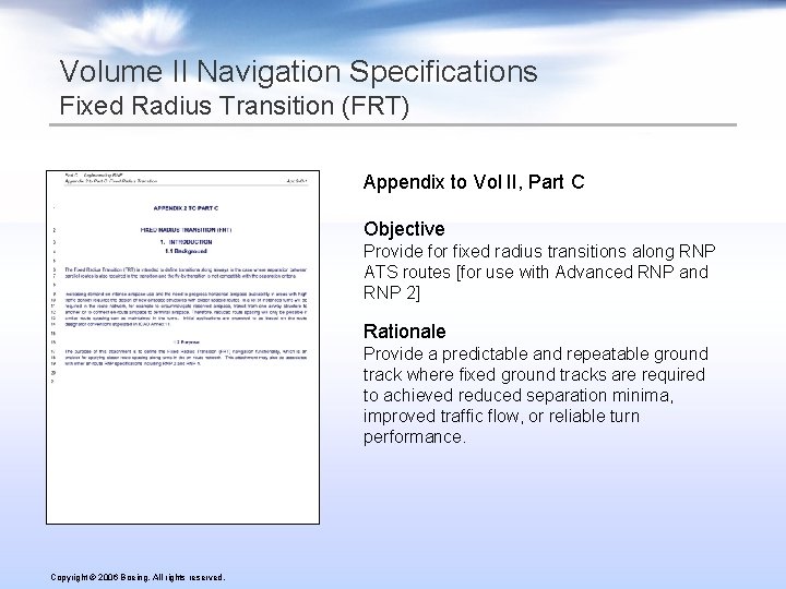 Volume II Navigation Specifications Fixed Radius Transition (FRT) Appendix to Vol II, Part C