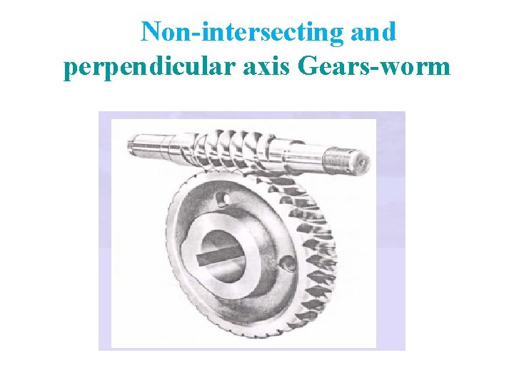 Non-intersecting and perpendicular axis Gears-worm 