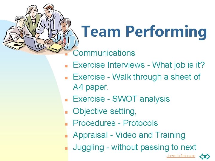 Team Performing n n n n Communications Exercise Interviews - What job is it?