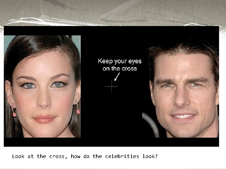 Look at the cross, how do the celebrities look? 