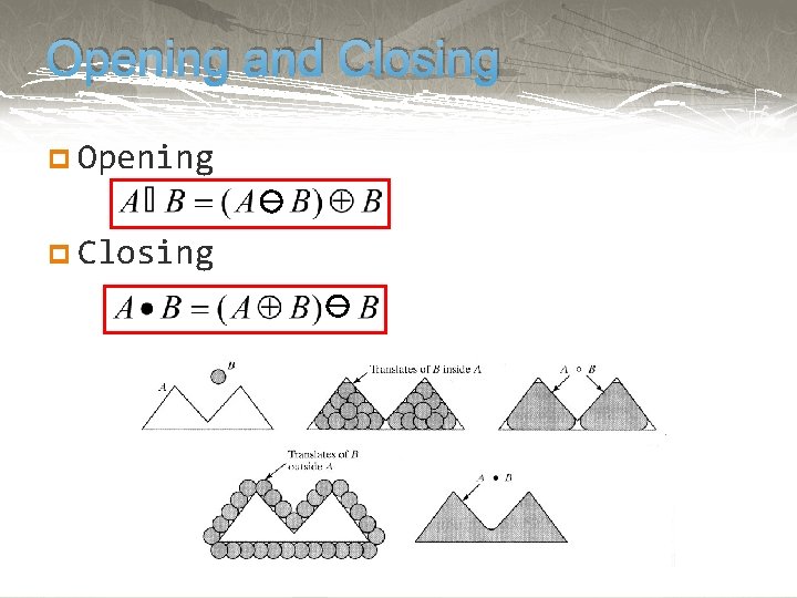 Opening and Closing p Opening p Closing 