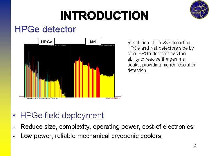 HPGe detector HPGe Na. I Resolution of Th-232 detection, HPGe and Na. I detectors