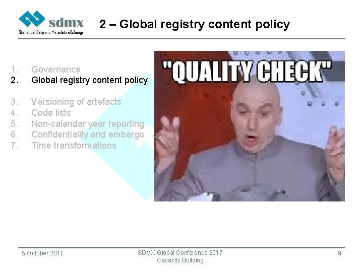 2 – Global registry content policy 1. 2. Governance Global registry content policy 3.