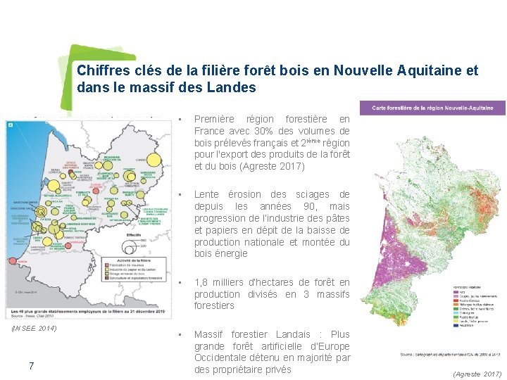 Chiffres clés de la filière forêt bois en Nouvelle Aquitaine et dans le massif