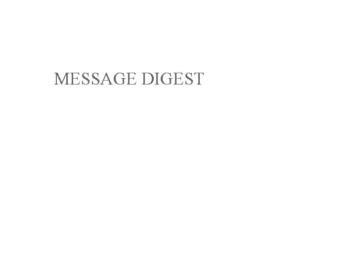 MESSAGE DIGEST 