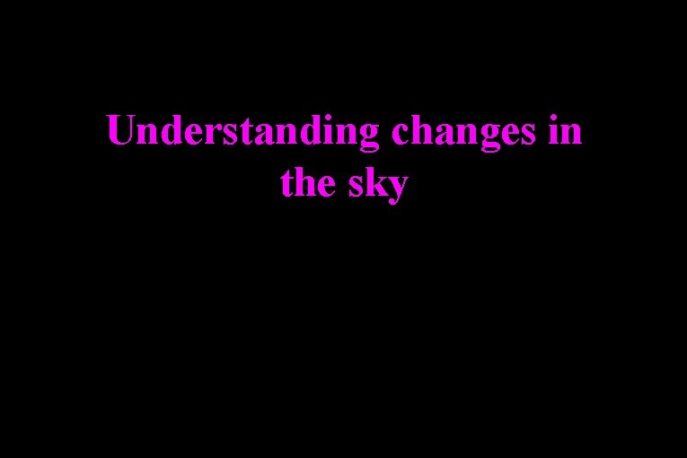 Understanding changes in the sky 