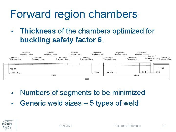Forward region chambers • Thickness of the chambers optimized for buckling safety factor 6.