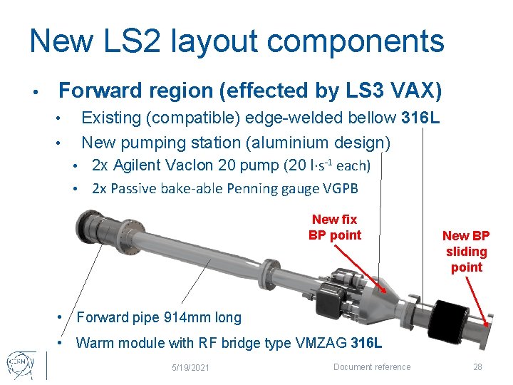 New LS 2 layout components • Forward region (effected by LS 3 VAX) Existing