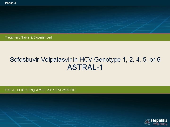 Phase 3 Treatment Naïve & Experienced Sofosbuvir-Velpatasvir in HCV Genotype 1, 2, 4, 5,