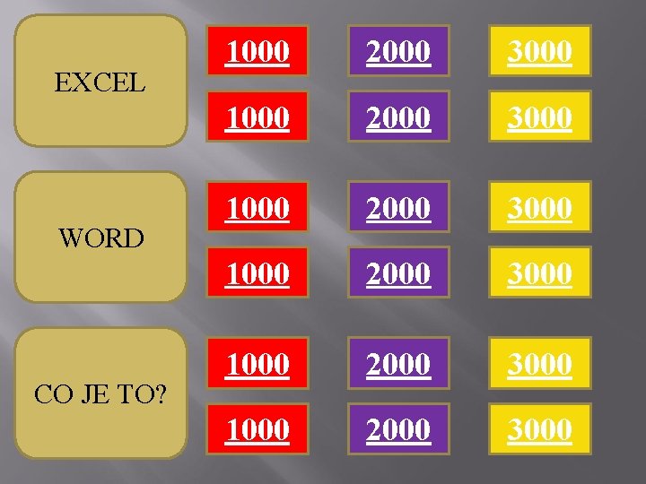 EXCEL WORD CO JE TO? 1000 2000 3000 1000 2000 3000 