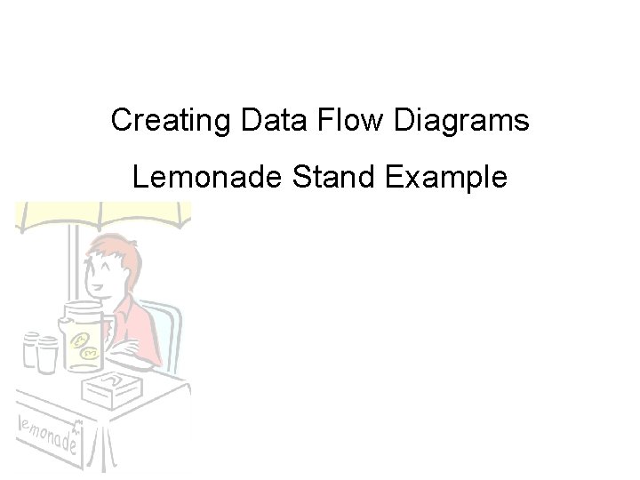 Creating Data Flow Diagrams Lemonade Stand Example 