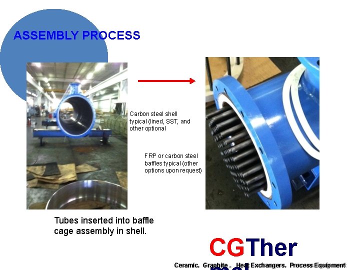 ASSEMBLY PROCESS Carbon steel shell typical (lined, SST, and other optional FRP or carbon