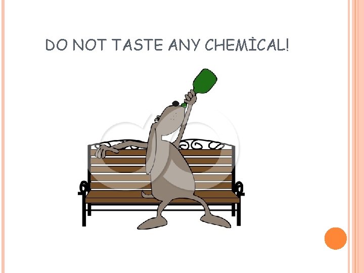 DO NOT TASTE ANY CHEMİCAL! 