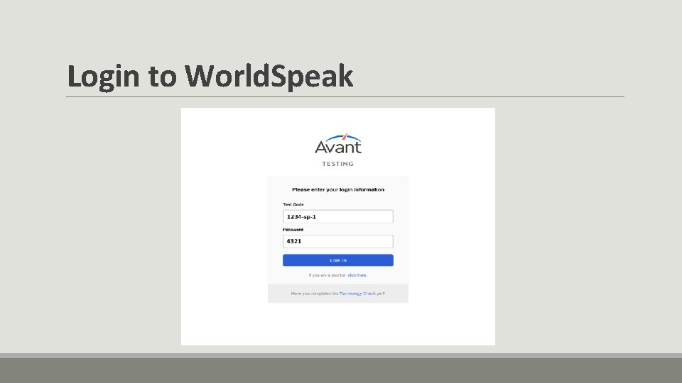 Login to World. Speak 