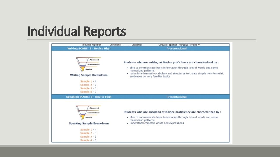 Individual Reports 