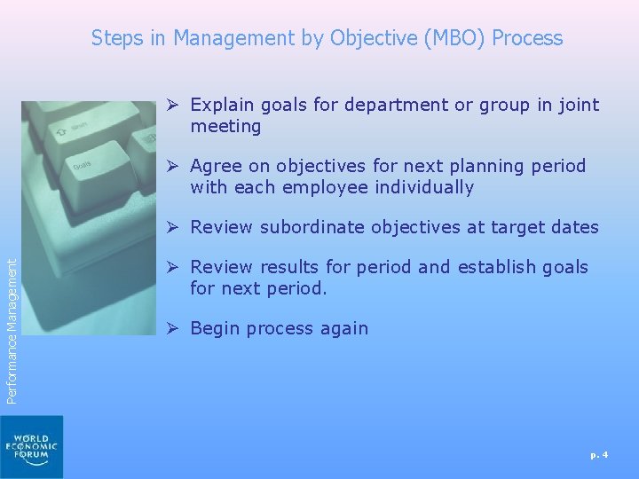 Steps in Management by Objective (MBO) Process Ø Explain goals for department or group