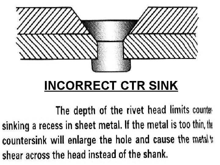 INCORRECT CTR SINK 