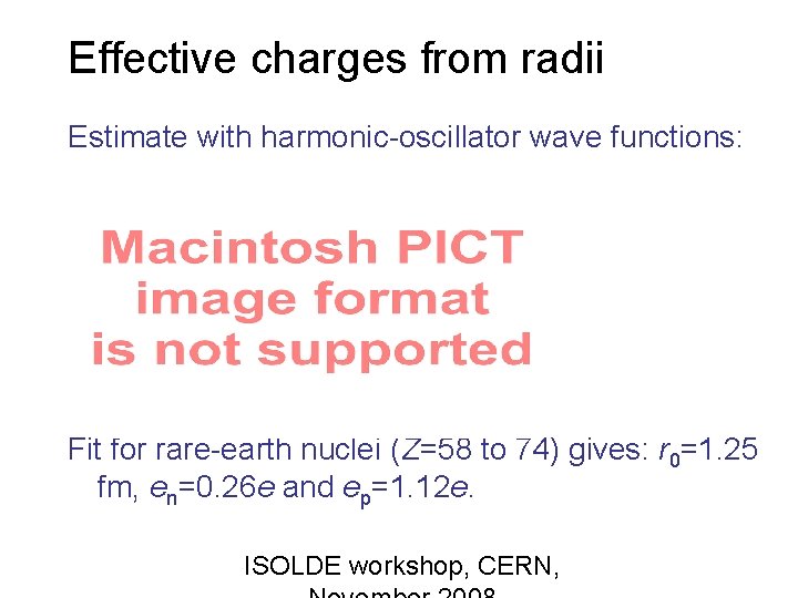 Effective charges from radii Estimate with harmonic-oscillator wave functions: Fit for rare-earth nuclei (Z=58