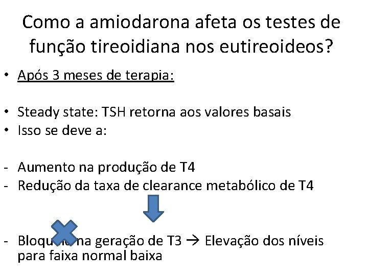 Como a amiodarona afeta os testes de função tireoidiana nos eutireoideos? • Após 3