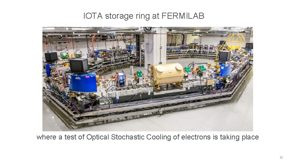 IOTA storage ring at FERMILAB where a test of Optical Stochastic Cooling of electrons