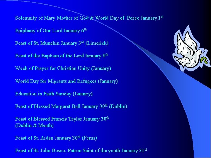 Solemnity of Mary Mother of God & World Day of Peace January 1 st