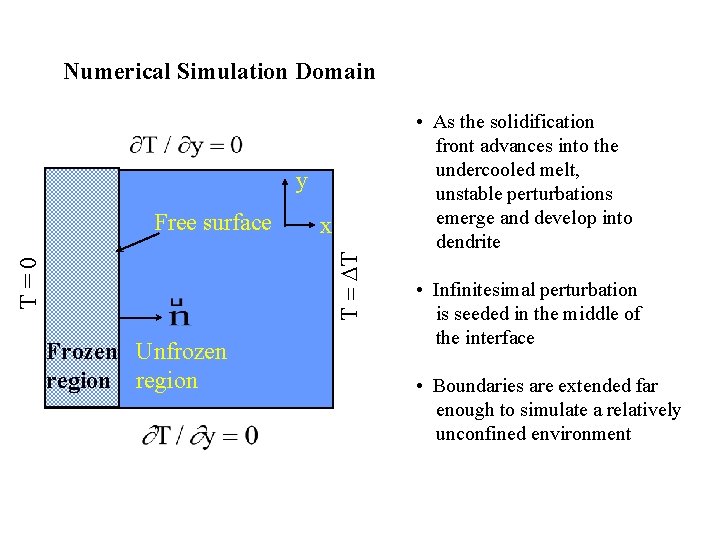 Numerical Simulation of Dendritic Solidification Outline Problem statement