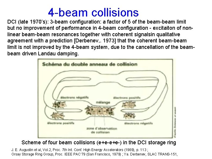 4 -beam collisions DCI (late 1970’s): 3 -beam configuration: a factor of 5 of