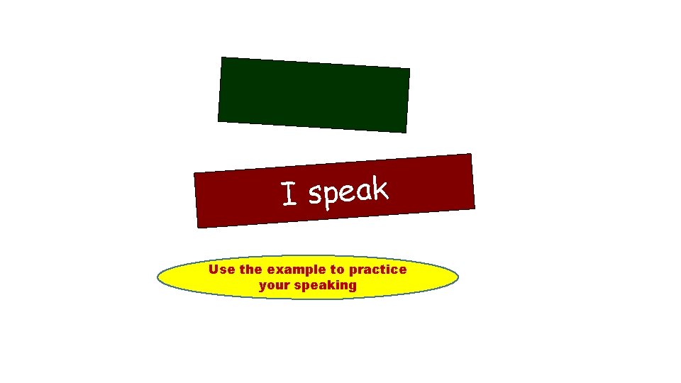  ـــ I speak Use the example to practice your speaking 