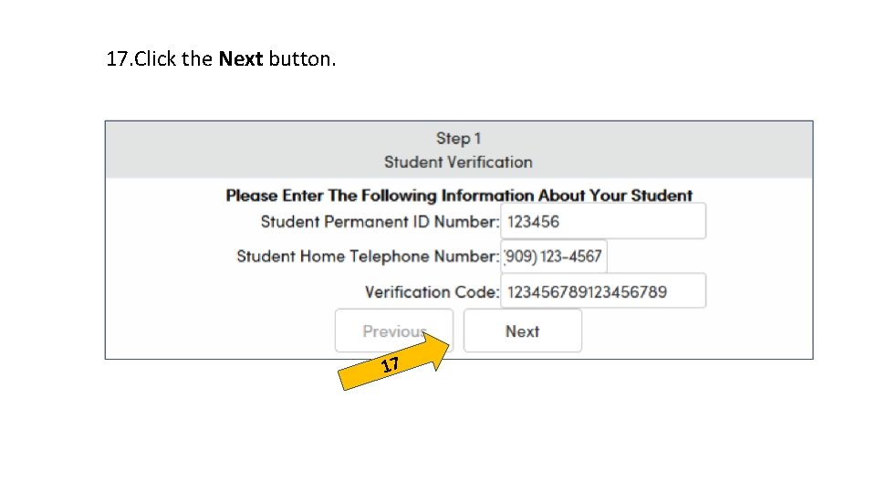 17. Click the Next button. 17 