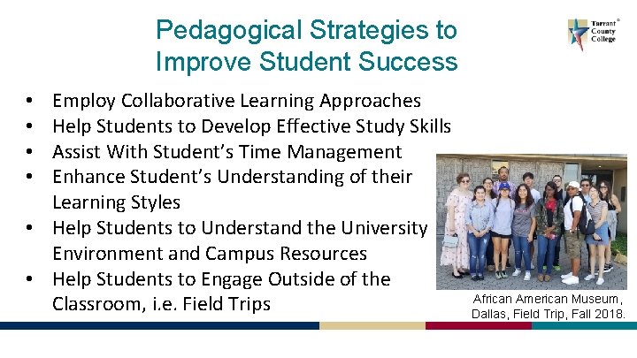 Pedagogical Strategies to Improve Student Success Employ Collaborative Learning Approaches Help Students to Develop