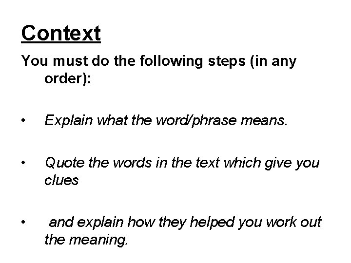 Higher Close Reading Brief overview of question types