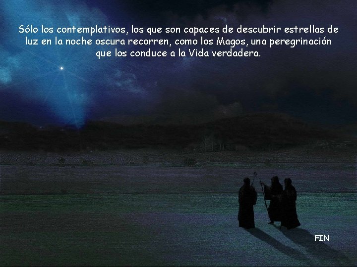 Sólo los contemplativos, los que son capaces de descubrir estrellas de luz en la