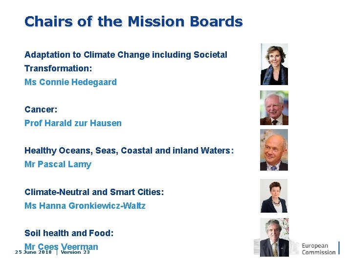 Chairs of the Mission Boards Adaptation to Climate Change including Societal Transformation: Ms Connie