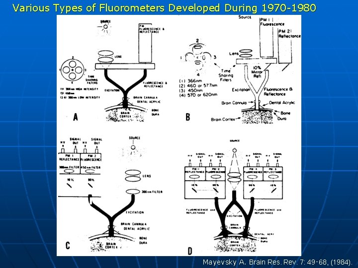 Various Types of Fluorometers Developed During 1970 -1980 Mayevsky A. Brain Res. Rev. 7:
