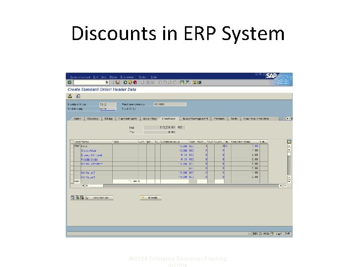 Discounts in ERP System Sold-to party P. O. Number Required Delivery Date Material Order Discounts in ERP System Sold-to party P. O. Number Required Delivery Date Material Order