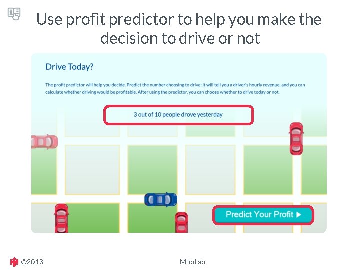 Use profit predictor to help you make the decision to drive or not ©