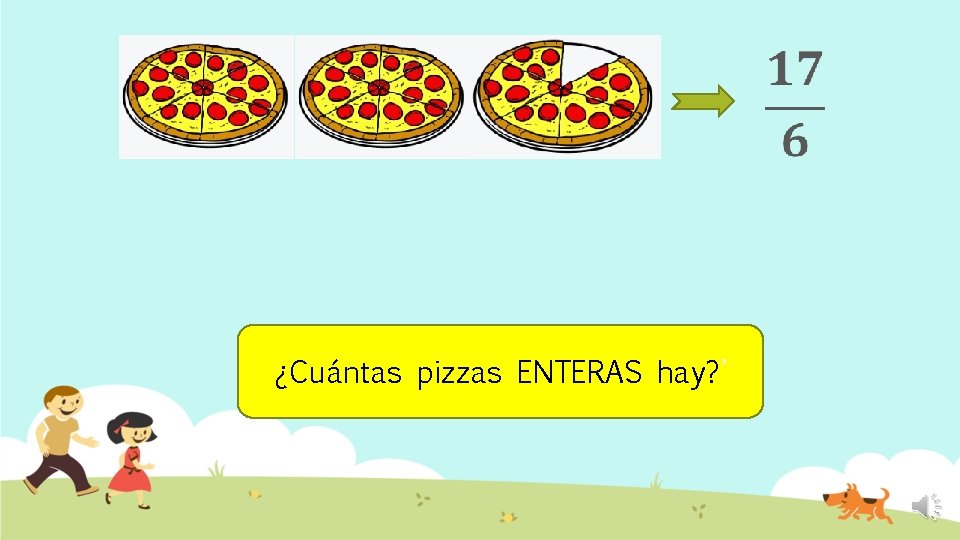 ¿Cuántas pizzas ENTERAS hay? ’ 